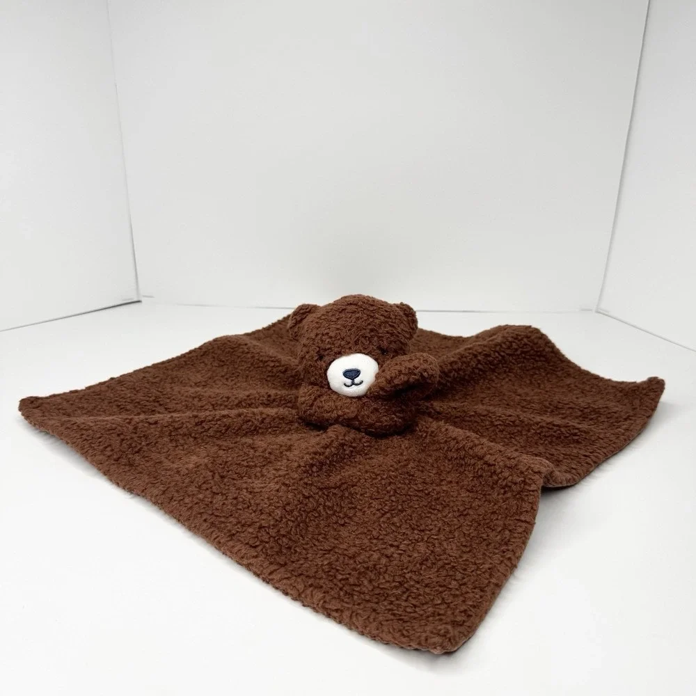Carters Just One You Brown Bear Plush Security Blanket Lovey Nubby Corduroy